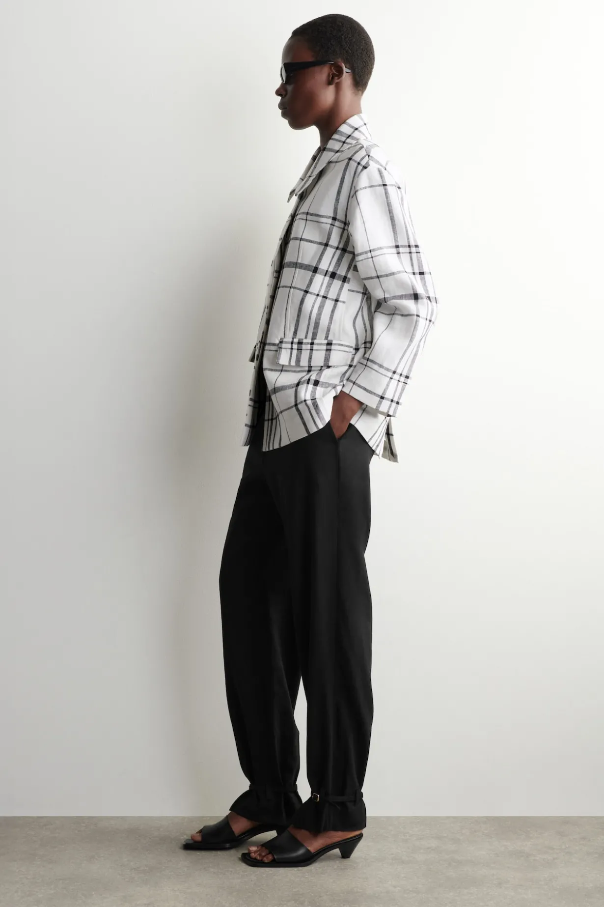 CHECKED LINEN BLAZER