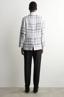 CHECKED LINEN BLAZER