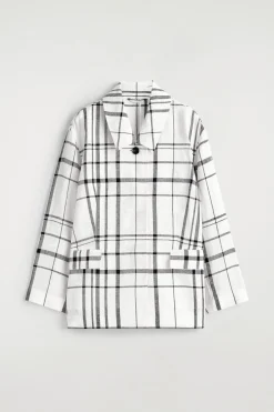 CHECKED LINEN BLAZER