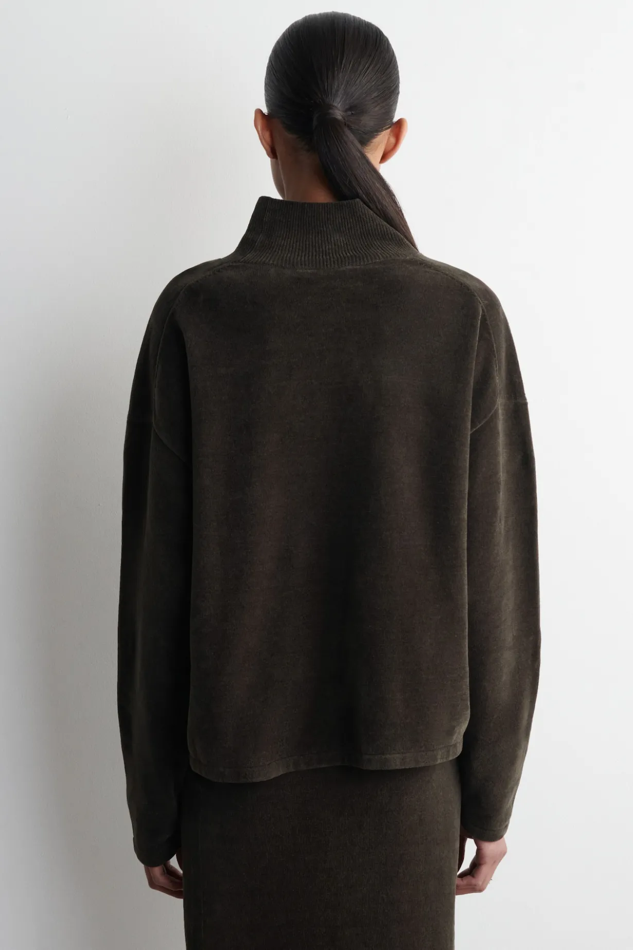 CHENILLE MOCK-NECK SWEATER