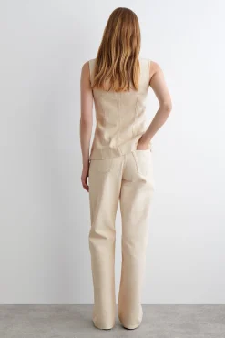 CHORD CANVAS STRAIGHT-LEG JEANS