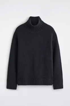 CHUNKY CASHMERE MOCK-NECK SWEATER