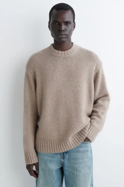 CHUNKY PURE CASHMERE CREW-NECK SWEATER