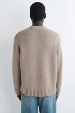 CHUNKY PURE CASHMERE CREW-NECK SWEATER