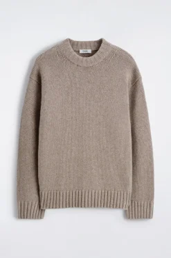 CHUNKY PURE CASHMERE CREW-NECK SWEATER