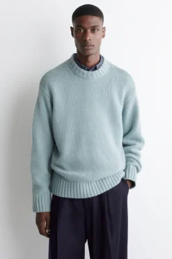 CHUNKY PURE CASHMERE CREW-NECK SWEATER