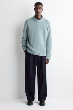 CHUNKY PURE CASHMERE CREW-NECK SWEATER