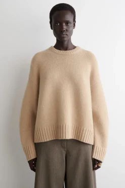 CHUNKY PURE CASHMERE CREW-NECK SWEATER