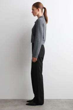 COLLARED MERINO WOOL CARDIGAN