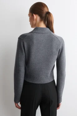 COLLARED MERINO WOOL CARDIGAN