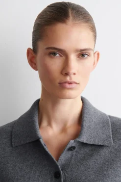 COLLARED MERINO WOOL CARDIGAN