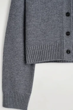 COLLARED MERINO WOOL CARDIGAN