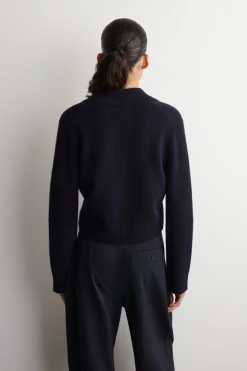 COLLARED MERINO WOOL CARDIGAN