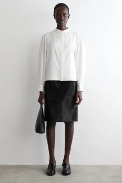 COLLARLESS COTTON SHIRT