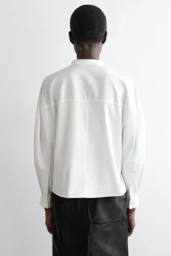 COLLARLESS COTTON SHIRT
