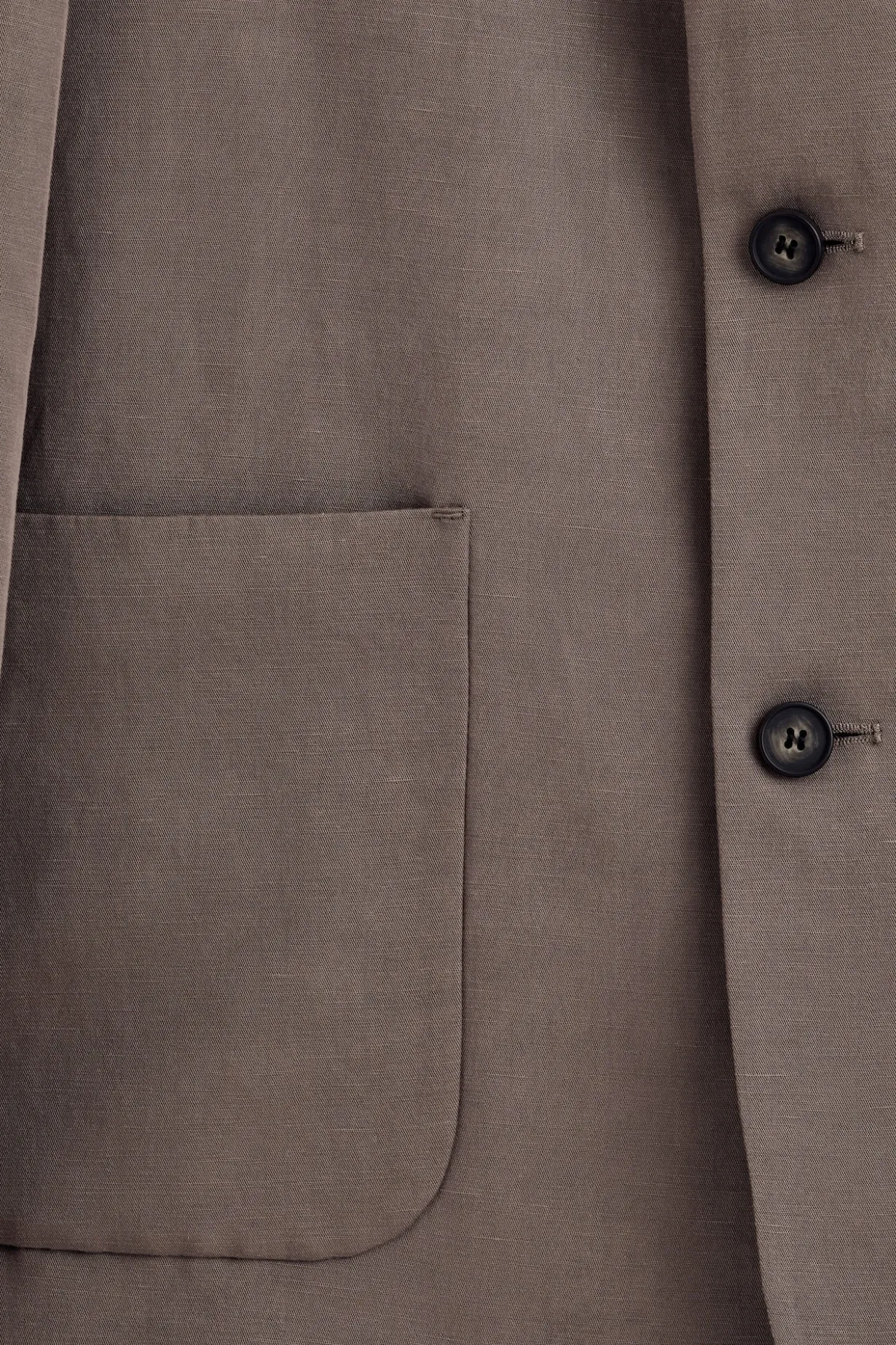 COLLARLESS LINEN-BLEND BLAZER