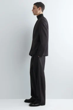 COLLARLESS WOOL BLAZER