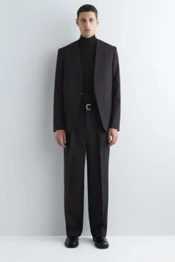COLLARLESS WOOL BLAZER