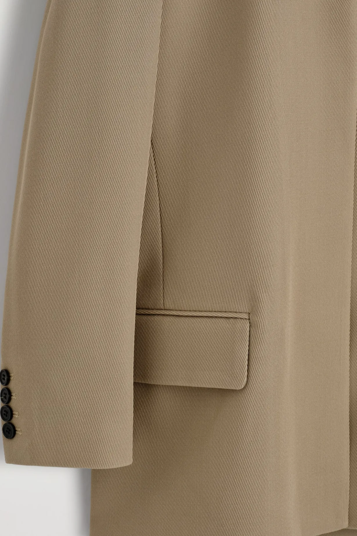 COLLARLESS WOOL-TWILL BLAZER
