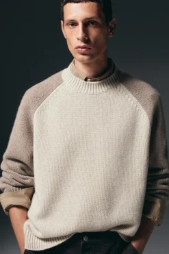 COLOUR-BLOCK CASHMERE SWEATER