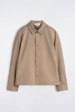 CONTRAST-PANEL COTTON OVERSHIRT