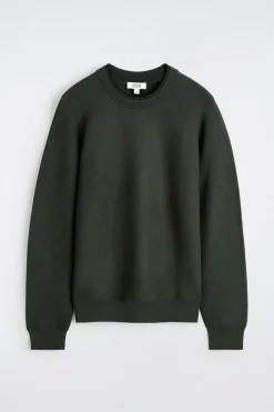 CONTRAST-TIPPED CREW-NECK SWEATER