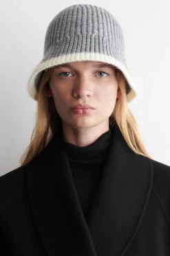 CONTRAST-TIPPED WOOL-MOHAIR BUCKET HAT