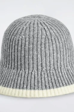 CONTRAST-TIPPED WOOL-MOHAIR BUCKET HAT