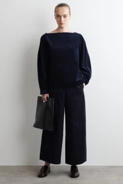 CORDUROY BARREL-LEG PANTS