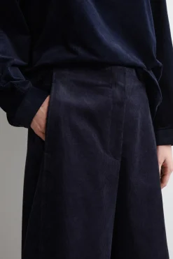 CORDUROY BARREL-LEG PANTS