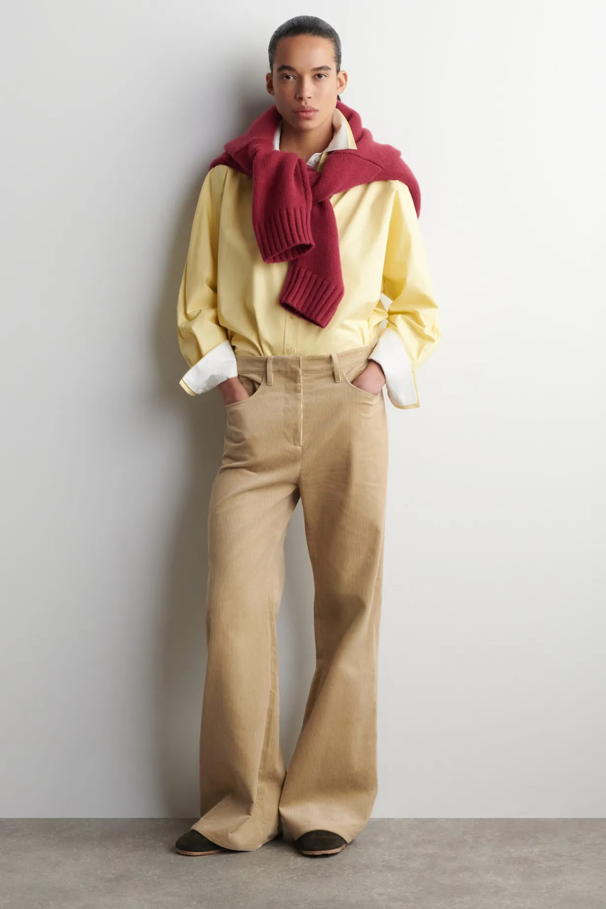 CORDUROY STRAIGHT-LEG PANTS