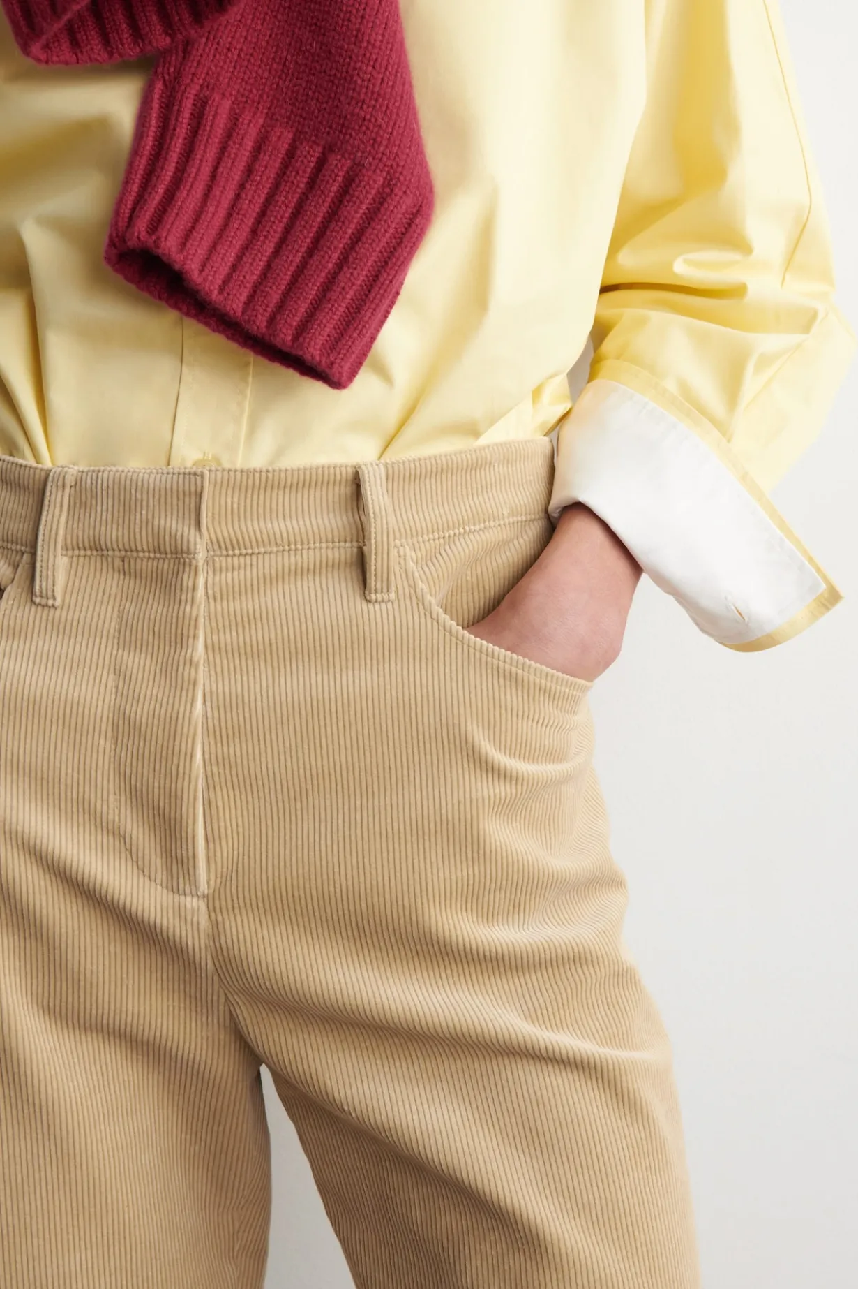 CORDUROY STRAIGHT-LEG PANTS