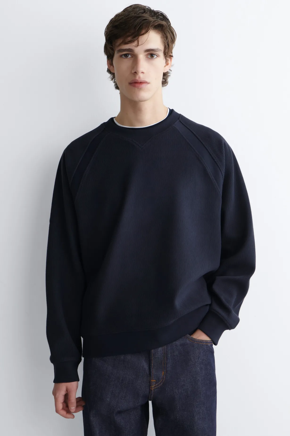 CORDUROY-JERSEY SWEATSHIRT
