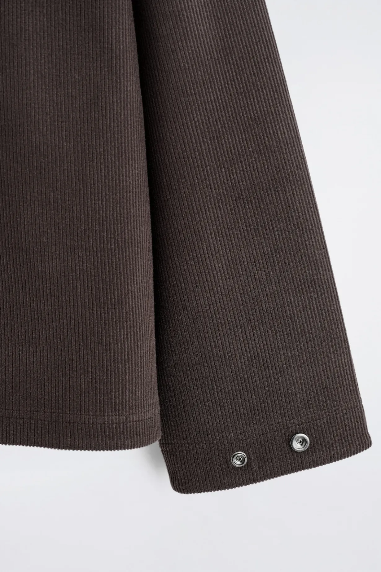 CORDUROY-JERSEY ZIP-UP OVERSHIRT