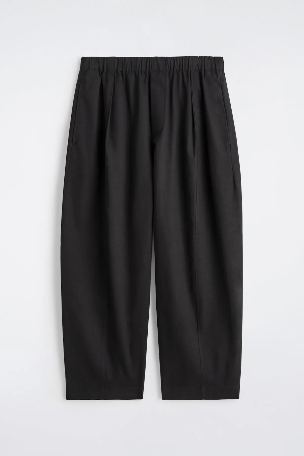 COTTON CROPPED BARREL-LEG PANTS