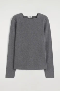 COTTON JERSEY LONG-SLEVELED TOP