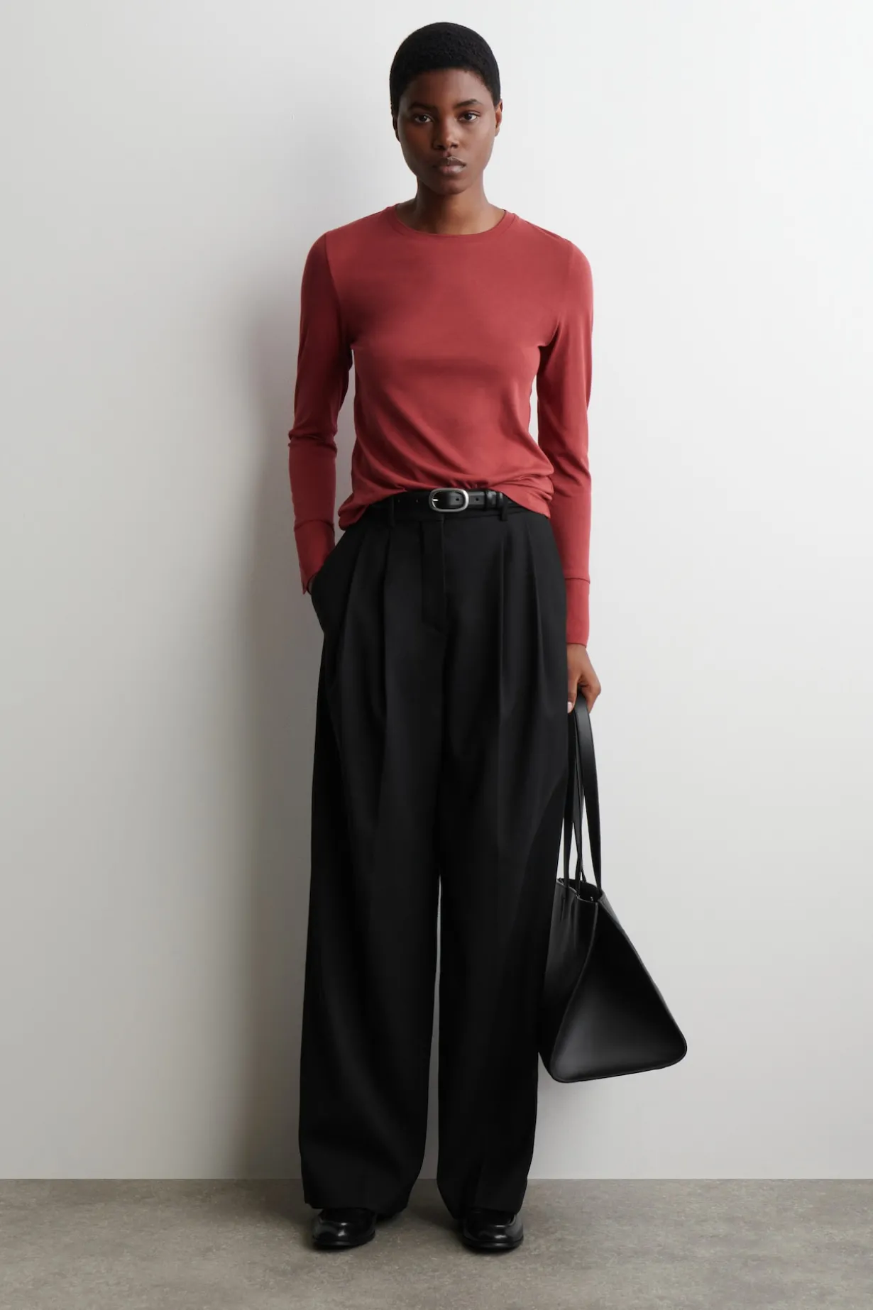 COTTON JERSEY LONG-SLEVELED TOP