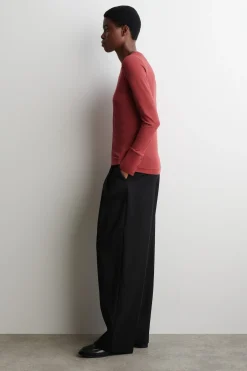 COTTON JERSEY LONG-SLEVELED TOP