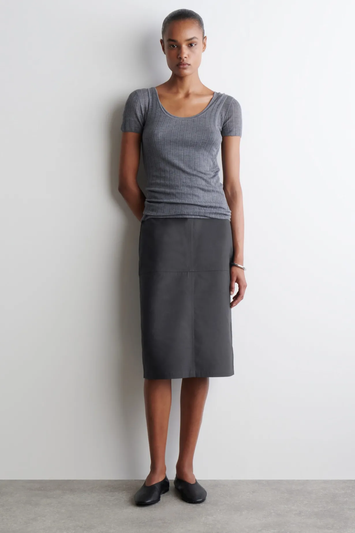 COTTON PENCIL SKIRT
