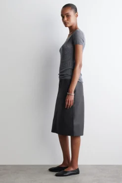COTTON PENCIL SKIRT