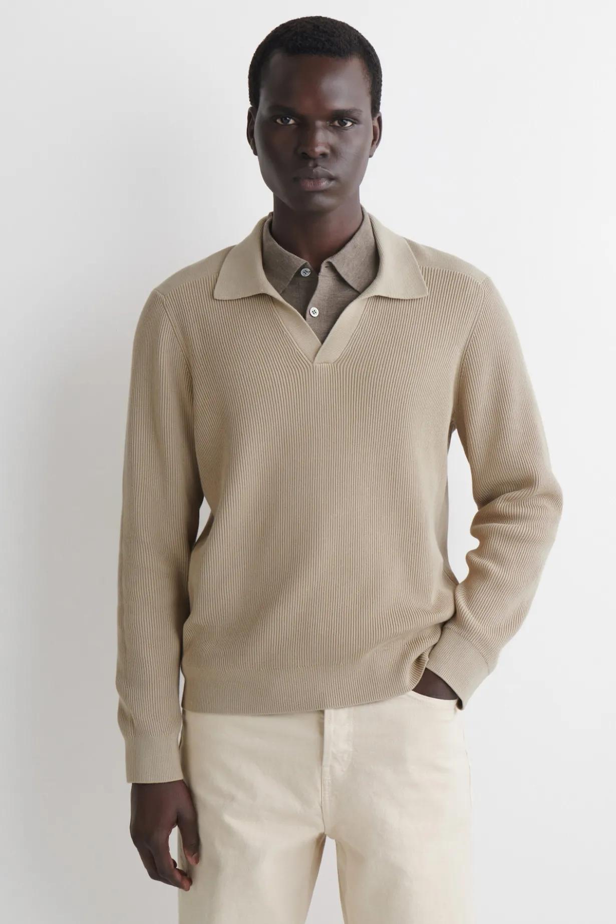 COTTON POLO SWEATER