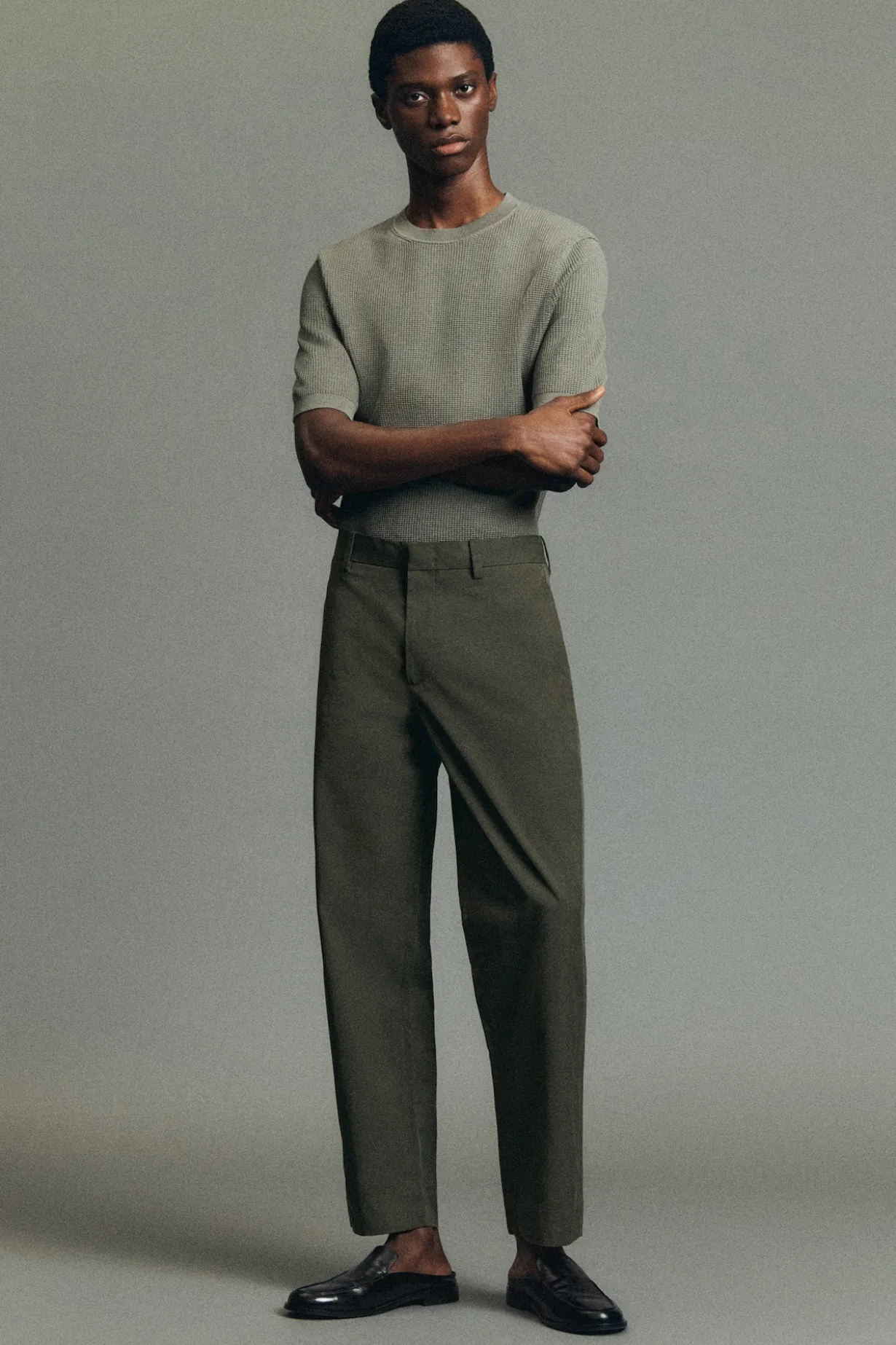 COTTON REGULAR-FIT TAPERED CHINOS