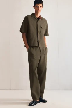 COTTON RELAXED-FIT STRAIGHT-LEG UTILITY PANTS