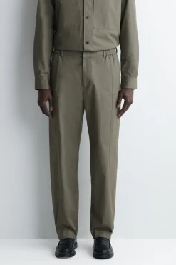 COTTON STRAIGHT-LEG PANTS