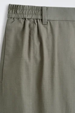 COTTON STRAIGHT-LEG PANTS