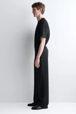 COTTON WIDE-LEG PANTS
