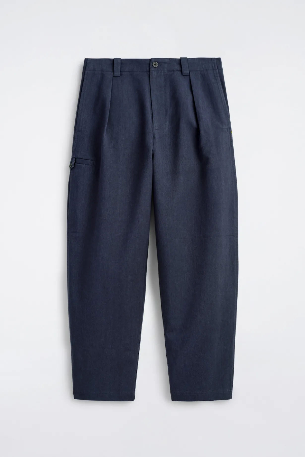 COTTON-BLEND BARREL-LEG UTILITY PANTS