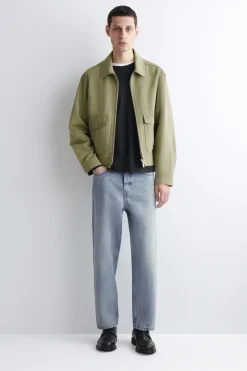 COTTON-BLEND ZIP-UP UTILITY JACKET