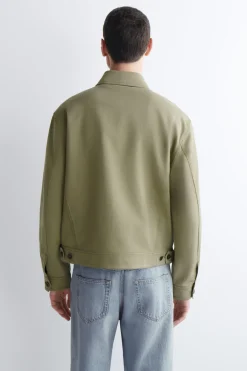 COTTON-BLEND ZIP-UP UTILITY JACKET