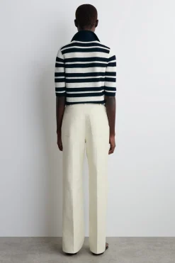 COTTON-CANVAS STRAIGHT-LEG PANTS